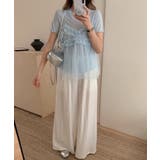 【Jasmine】チュールフリルキャミソール+ベーシックショートTシャツ | aimoha | 詳細画像25