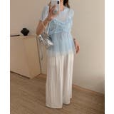 【Jasmine】チュールフリルキャミソール+ベーシックショートTシャツ | aimoha | 詳細画像29