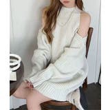 ホワイト | 【Jasmine】肩出しニットミニワンピース Jasmine Grandiflo… | aimoha 