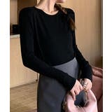 ブラック | 長袖Tシャツインナートップス Jasmine Grandiflorum | aimoha