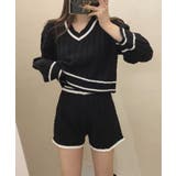 セットアップ Vネックニットプルオーバー+ニットショートパンツ Jasmine | aimoha | 詳細画像3