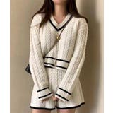 セットアップ Vネックニットプルオーバー+ニットショートパンツ Jasmine | aimoha | 詳細画像1