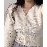 ホワイト | ミニ丈パフカーディガン Jasmine Grandiflorum | aimoha