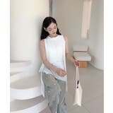 【Jasmine】ノースリーブシフォンリボンタイブラウス | aimoha  | 詳細画像8 