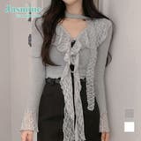 【Jasmine】レースダブルラッフルフリルブラウス | aimoha | 詳細画像1