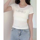  【Jasmine】カップ付き！レーススリムフィットTシャツ | aimoha  | 詳細画像2 