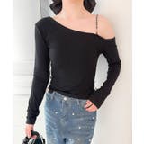 【Jasmine】アシメチェーンワンショルトップス | aimoha  | 詳細画像5 