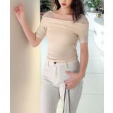 【Jasmine】メッシュ切り替えオフショルTシャツ | aimoha | 詳細画像4