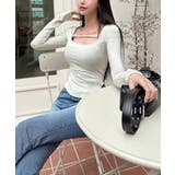 ナローストラップ長袖トップス Jasmine Grandiflorum | aimoha | 詳細画像4