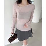 ピンク | アシンメトリーニットプルオーバー Jasmine Grandiflorum | aimoha 