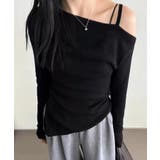 ブラック | 【Jasmine】ワンショルダーニットプルオーバ Jasmine Grandif… | aimoha 