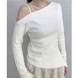 ホワイト | 【Jasmine】ワンショルダーニットプルオーバ Jasmine Grandif… | aimoha 
