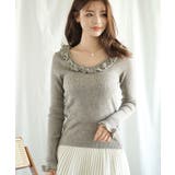 グレー | 【Jasmine】フリルニットトップス Jasmine Grandiflorum… | aimoha 