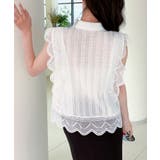 【Jasmine】ケミカルレースフリルシャツブラウス | aimoha  | 詳細画像2 