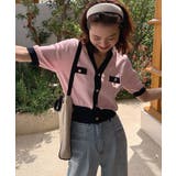 ハーフスリーブバイカラーカーディガン Jasmine Grandiflorum | aimoha | 詳細画像9