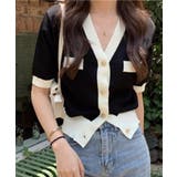 ハーフスリーブバイカラーカーディガン Jasmine Grandiflorum | aimoha | 詳細画像17