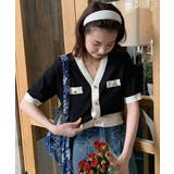 ハーフスリーブバイカラーカーディガン Jasmine Grandiflorum | aimoha | 詳細画像20