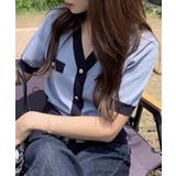 ハーフスリーブバイカラーカーディガン Jasmine Grandiflorum | aimoha | 詳細画像3