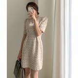 【Jasmine】ツイードフレアミニワンピース Jasmine Grandifl… | aimoha  | 詳細画像6 