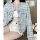 【Jasmine】ツイード風ノーカラーシャケット Jasmine Grandif… | aimoha  | 詳細画像13 
