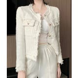 【Jasmine】ツイード風ノーカラーシャケット Jasmine Grandif… | aimoha  | 詳細画像1 