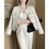 【Jasmine】ツイード風ノーカラーシャケット Jasmine Grandif… | aimoha  | 詳細画像2 