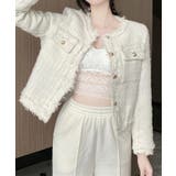 【Jasmine】ツイード風ノーカラーシャケット Jasmine Grandif… | aimoha  | 詳細画像5 