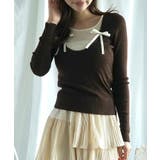 ブラウン | リボンニットトップス Jasmine Grandiflorum | aimoha