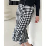 ブラック | 【Jasmine】チェック柄ニットマーメイドスカート Jasmine Grand… | aimoha