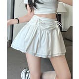 ホワイト | 【Jasmine】シャーリングリボンフレアミニスカート Jasmine Gran… | aimoha 