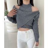 ダークグレー | 【Jasmine】ハイネック肩見せニットプルオーバー Jasmine Grand… | aimoha 