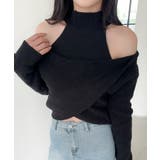 ブラック | 【Jasmine】ハイネック肩見せニットプルオーバー Jasmine Grand… | aimoha 