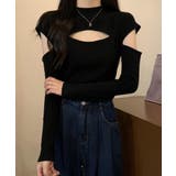 タートルネック胸あきデザインニットプルオーバ Jasmine | aimoha  | 詳細画像10 