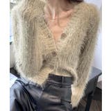 ベージュ | 【Jasmine】シャギーニットバックオープンカーディガン【AW】 | aimoha