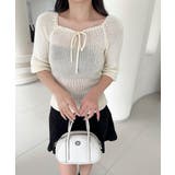 ホワイト | 2WAYフロントリボンニットプルオーバー | aimoha 