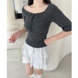 ダークグレー | 2WAYフロントリボンニットプルオーバー | aimoha 