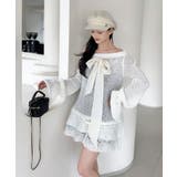 オフショルフロントリボンニットワンピース | aimoha  | 詳細画像3 