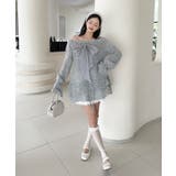 オフショルフロントリボンニットワンピース | aimoha  | 詳細画像12 