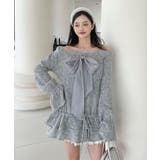 オフショルフロントリボンニットワンピース | aimoha  | 詳細画像15 