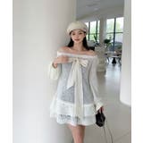 オフショルフロントリボンニットワンピース | aimoha  | 詳細画像9 