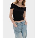 ブラック | 【Jasmine】オフショルクロスデザイン半袖Ｔシャツ Jasmine Gran… | aimoha 