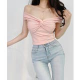 ピンク | 【Jasmine】オフショルクロスデザイン半袖Ｔシャツ Jasmine Gran… | aimoha 