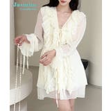 【Jasmine】ダブルラッフルシフォンチュニック | aimoha  | 詳細画像1 