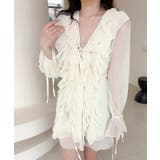 【Jasmine】ダブルラッフルシフォンチュニック | aimoha  | 詳細画像4 