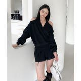【Jasmine】肩見せスウェット+ウェットショートパンツ | aimoha  | 詳細画像12 