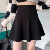 ブラック | 【Jasmine】ハイウエストフレアミニスカート | aimoha 