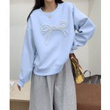 ブルー | 【Jasmine】パールリボンスウェットプルオーバー Jasmine Grand… | aimoha 
