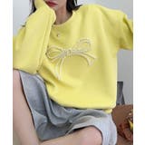 イエロー | 【Jasmine】パールリボンスウェットプルオーバー Jasmine Grand… | aimoha 