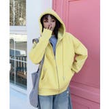 イエロー | ベーシックフルジップパーカーショート丈 Jasmine Grandiflorum | aimoha