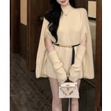 ホワイト | 【Jasmine】タートルネックニットケープ変形プルオーバー Jasmine G… | aimoha 